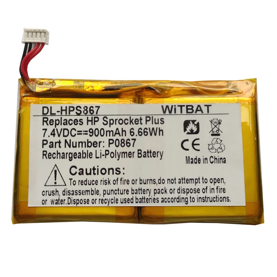 900mAh Replacement Battery P08677 Compatible with HP Sprocket Plus Portable Photo Printer