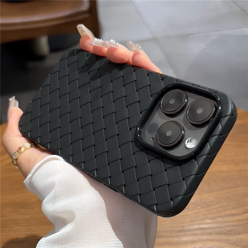 Titanium gray woven pattern silicone phone case for iPhone 15 14 13 12 11 Pro Max Plus shockproof heat dissipation soft cover