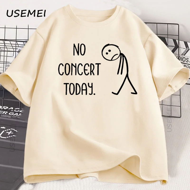 لا يوجد حفلة موسيقية اليوم تي شيرت Harajuku Y2k تي شيرت قطني قصير الأكمام فضفاض ملابس الشارع الشهير التي شيرت للجنسين ملابس رجالي عصرية تيز #2