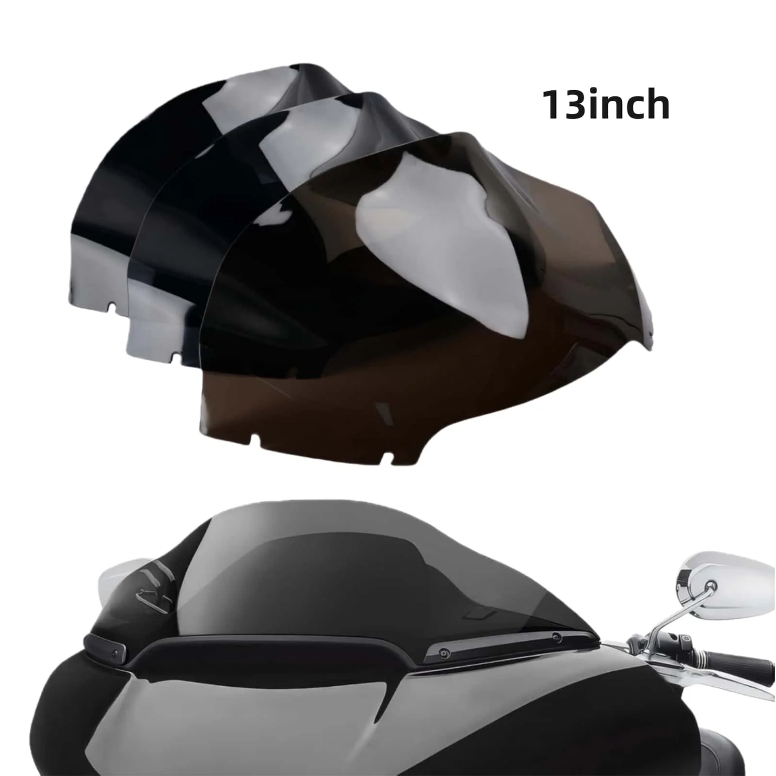For Harley-Davidson Road Glide 2015-upMotorcycle Black/Smoke/Clear/Tea 13" Wave Windshield Windscreen Fairing Wind Deflector