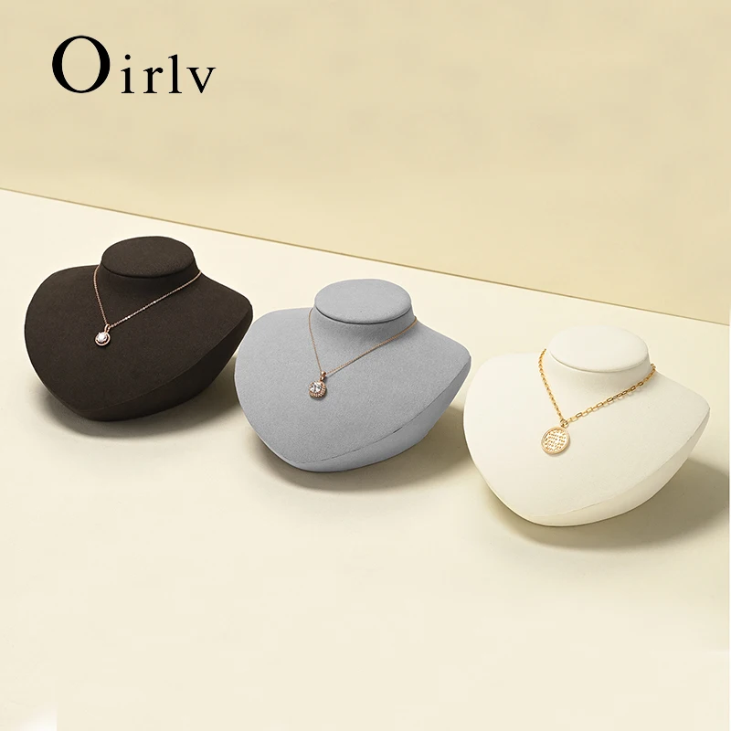 

Oirlv Premium Necklace Display Rack Microfiber Portrait Necklace Bust Jewelry Bust for Necklace Showcase Jewelry Dispaly Stand