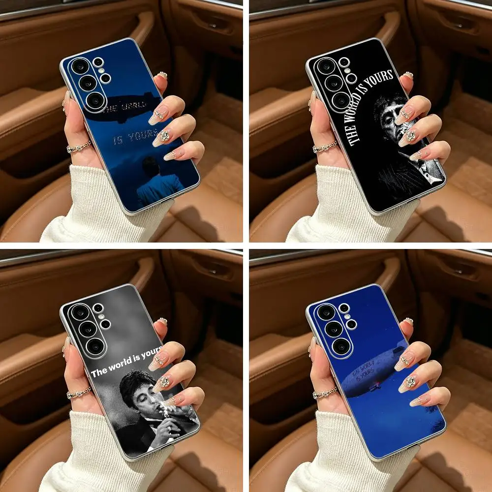 

The -World Is Yours S-Scarfaces Phone Case For Samsung S25,S24,S21,S22,S23,S30,Ultra,S20,Plus,Fe,Lite Transparent Cover