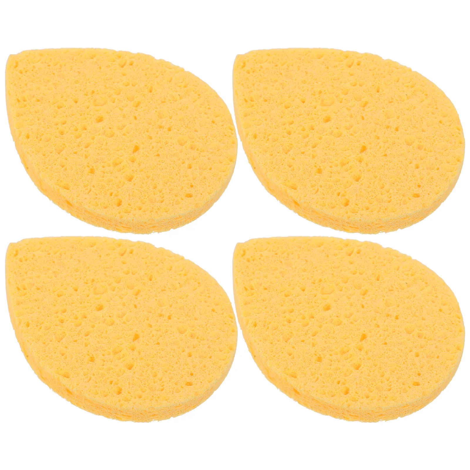 4Pcs Compact Exfoliating Sponge Facial Pads Multi-Use Face Cleaner Travel Accessories Facial Sponges Exfoliating Sponge