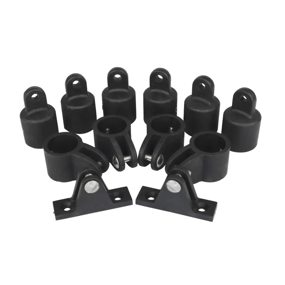 6-12PCS High Strength Black Nylon Plastic Sliding Sleeve Yacht Roof Sunshade Sliding Cap Tube Fixed Cap Marine Combination