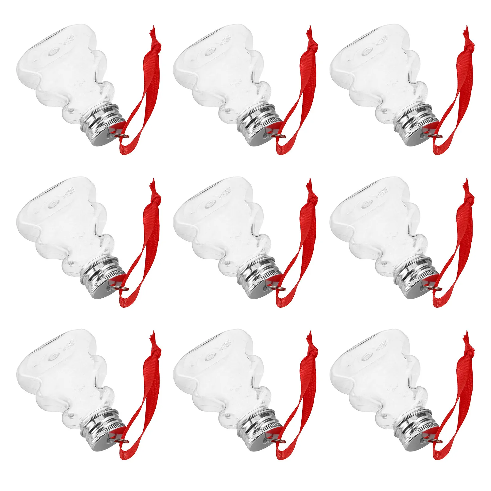 12Pcs 50ml Pet Plastic Xmas Drink Balls Clear Fillable Ornament Bulbs Shatterproof Christmas Tree Shaped Decorations