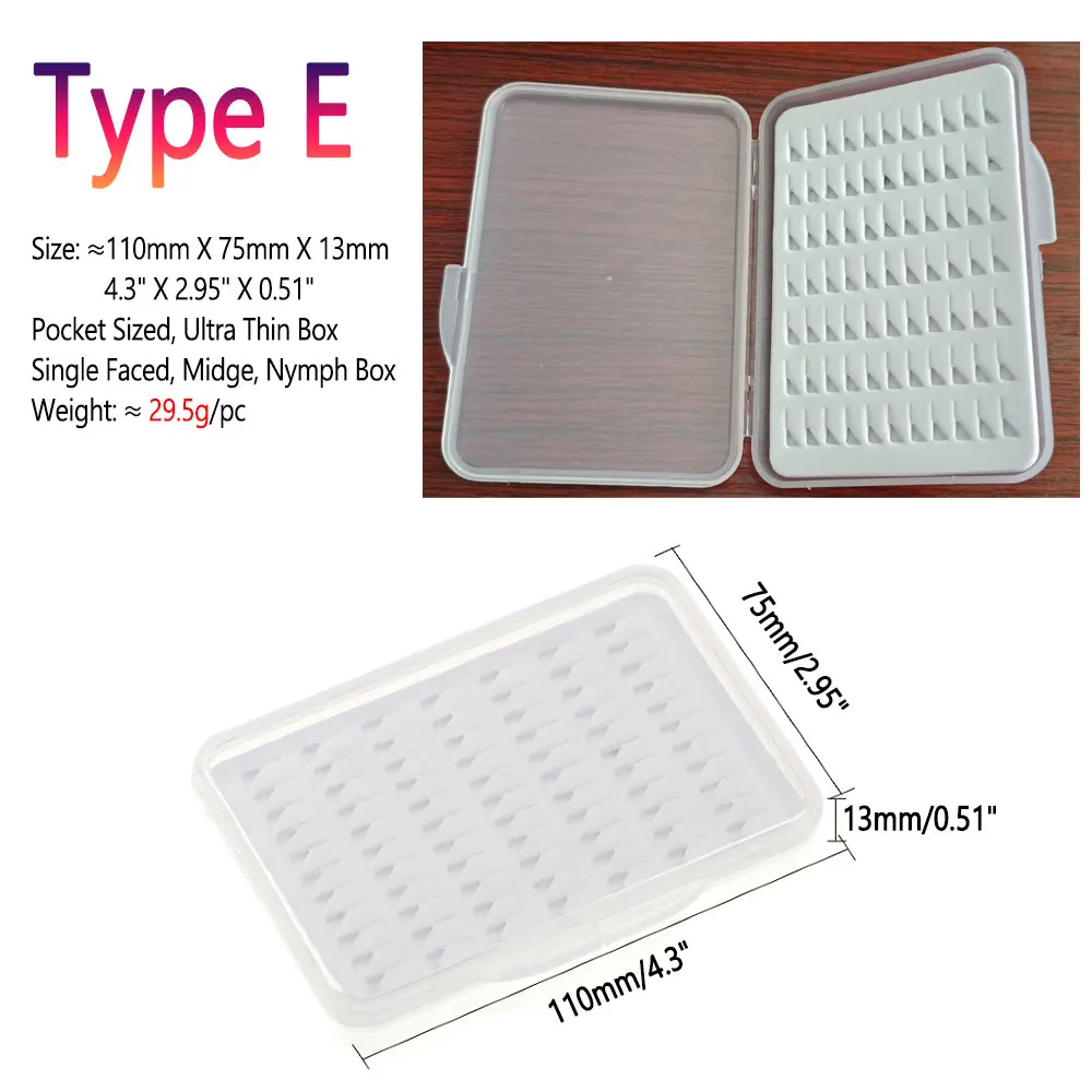 Bimoo Transparent Ultra-Thin Fishing Fly Box Midge Nymph Flies Trout Fishing Hook Lures Bait Storage Box Case Container Tackle