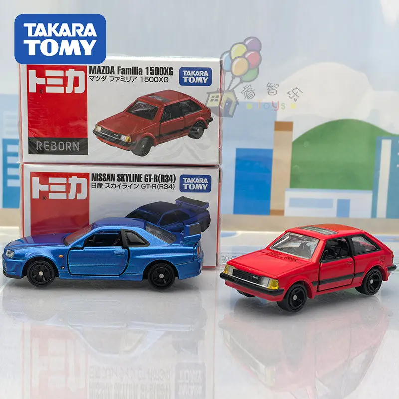 Tomica REBORN Authentic JDM Diecast Car Nissan Skyline GT-R R34 Mazda Familia 1500XG Alloy Sports Vintage Vehicle For Collector - view 3