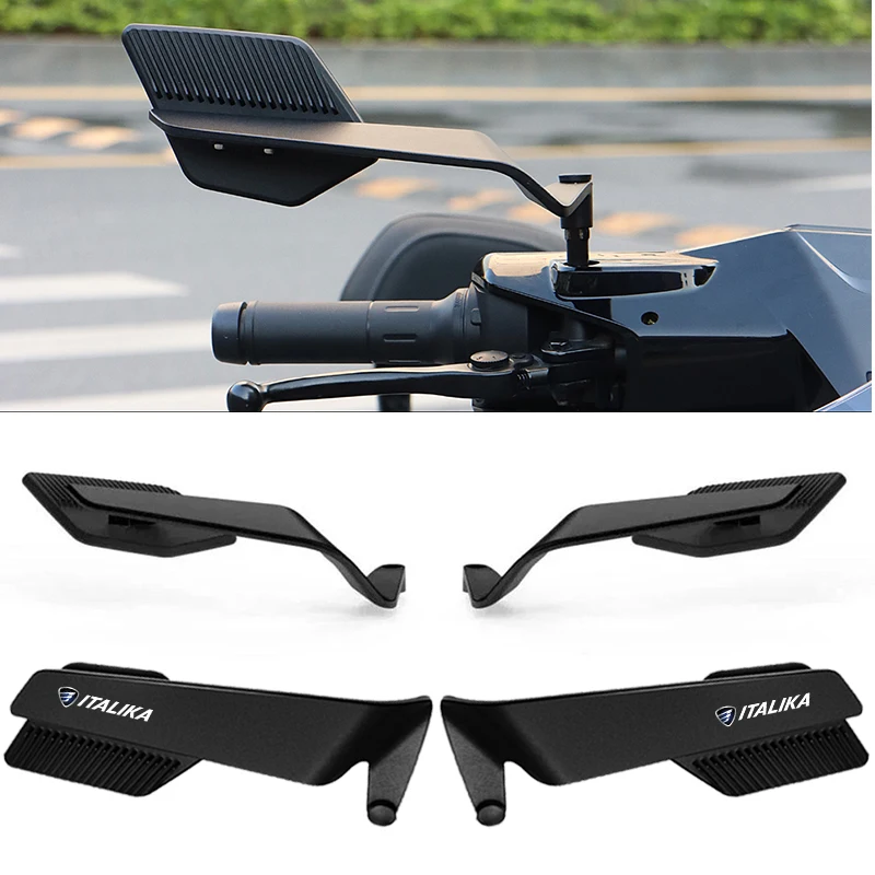Espejo retrovisor ajustable sigiloso para motocicleta, espejos de ala fija para ITALIKA XS125 XS150 WS150 GS DS150 GTS175 WS175