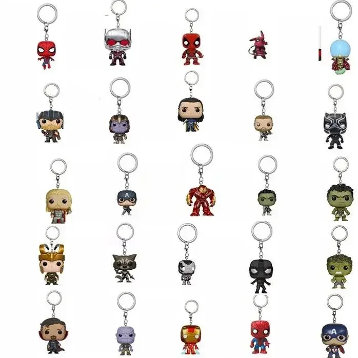 FUNKO vengadores 4: Endgame Capitán Marvels Venom Deadpool Iron man llavero figuras de acción juguetes para niños regalo de Navidad