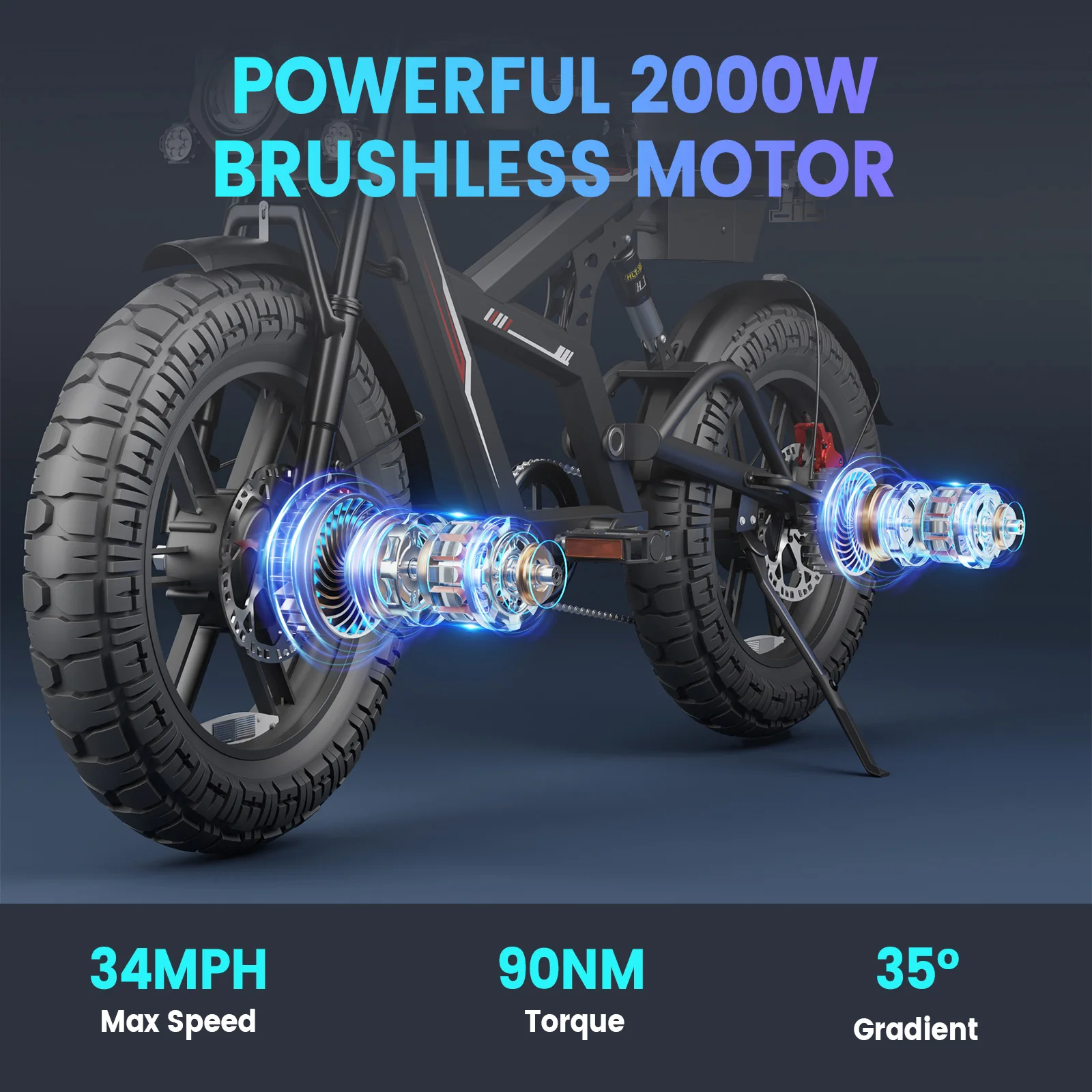 STLF Eropa dan Amerika Gudang E-bike Motor 2000W dengan Baterai 48V/25AH, Kecepatan Maksimum 50KM/J, 7-percepatan Dapat Dikontrol untuk Jalan Kota Ebi