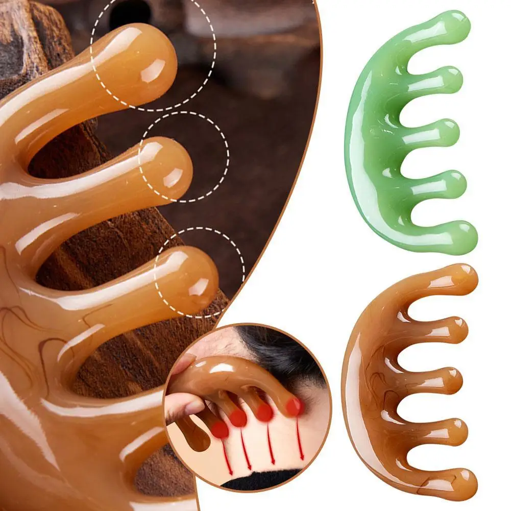 

Acupoint Massage Comb Five-Tooth Meridian Massage Comb Head Relaxing Massager Blood Circulation Scalp Meridian Comb