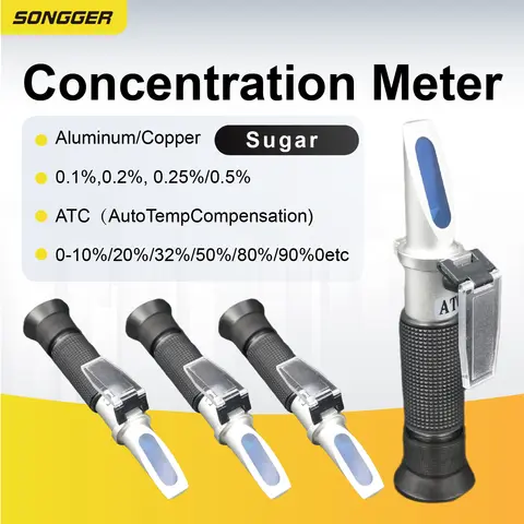 Digital Handheld Sugar Concentration Meter Brix Refractometer ATC High Precision for Fruit Juice Wine Beer Testing