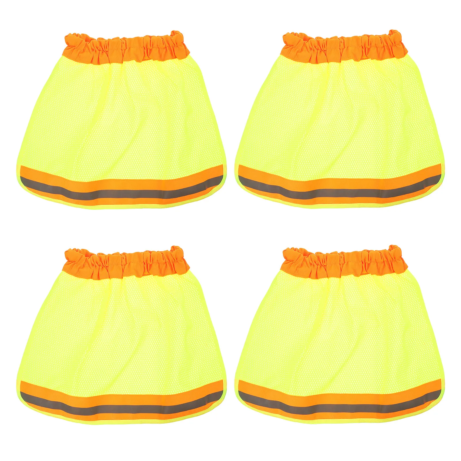 

4 Pcs Safety Shade Mesh Cover Reflective Sun Visor Neck Protector Hard Hat Accessories Yellow Fits Most Helmets Outdoor