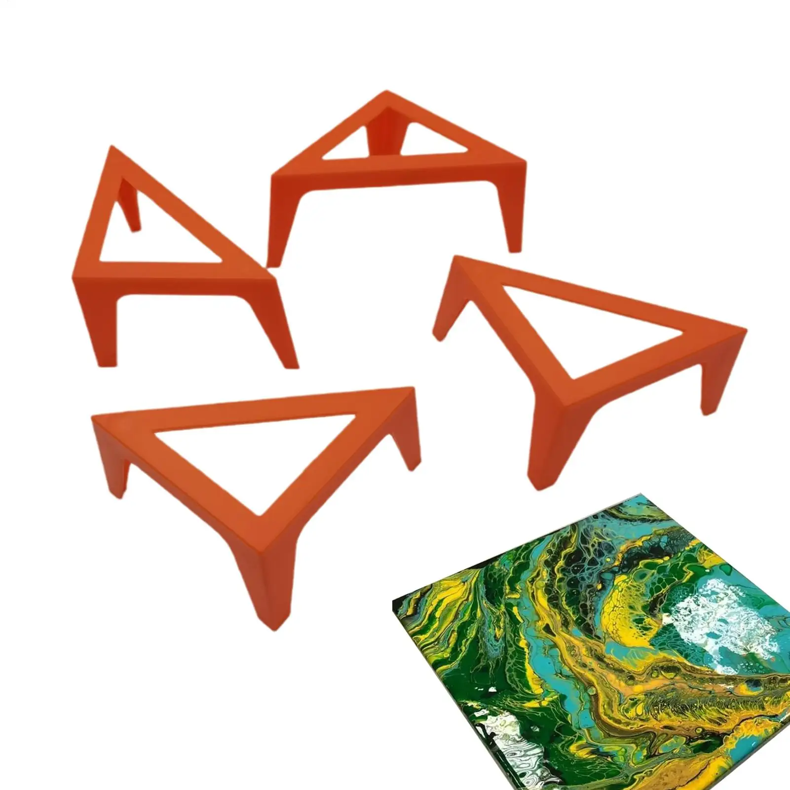 4Pcs Stable Canvas Stands Portable Risers For Pouring Paintings Board Support Small Desk Easels Canvas Painting Display Stand
