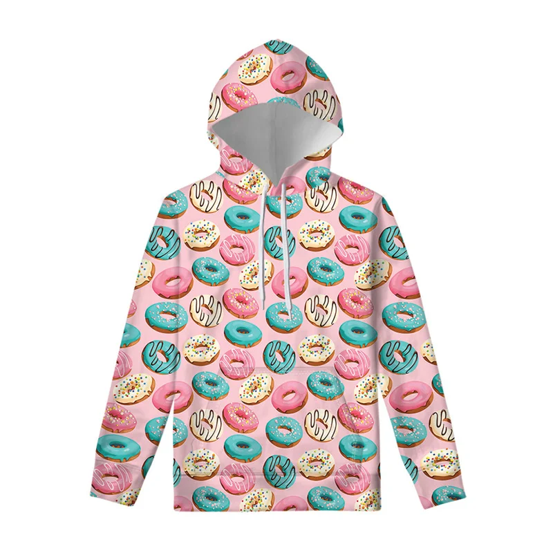 Colorful Donut 3D Printed Hoodie For Men Clothes Cool Cartoon Kids Hoody Long Sleeve Pullover Swearshirt Tops Street Hoodies