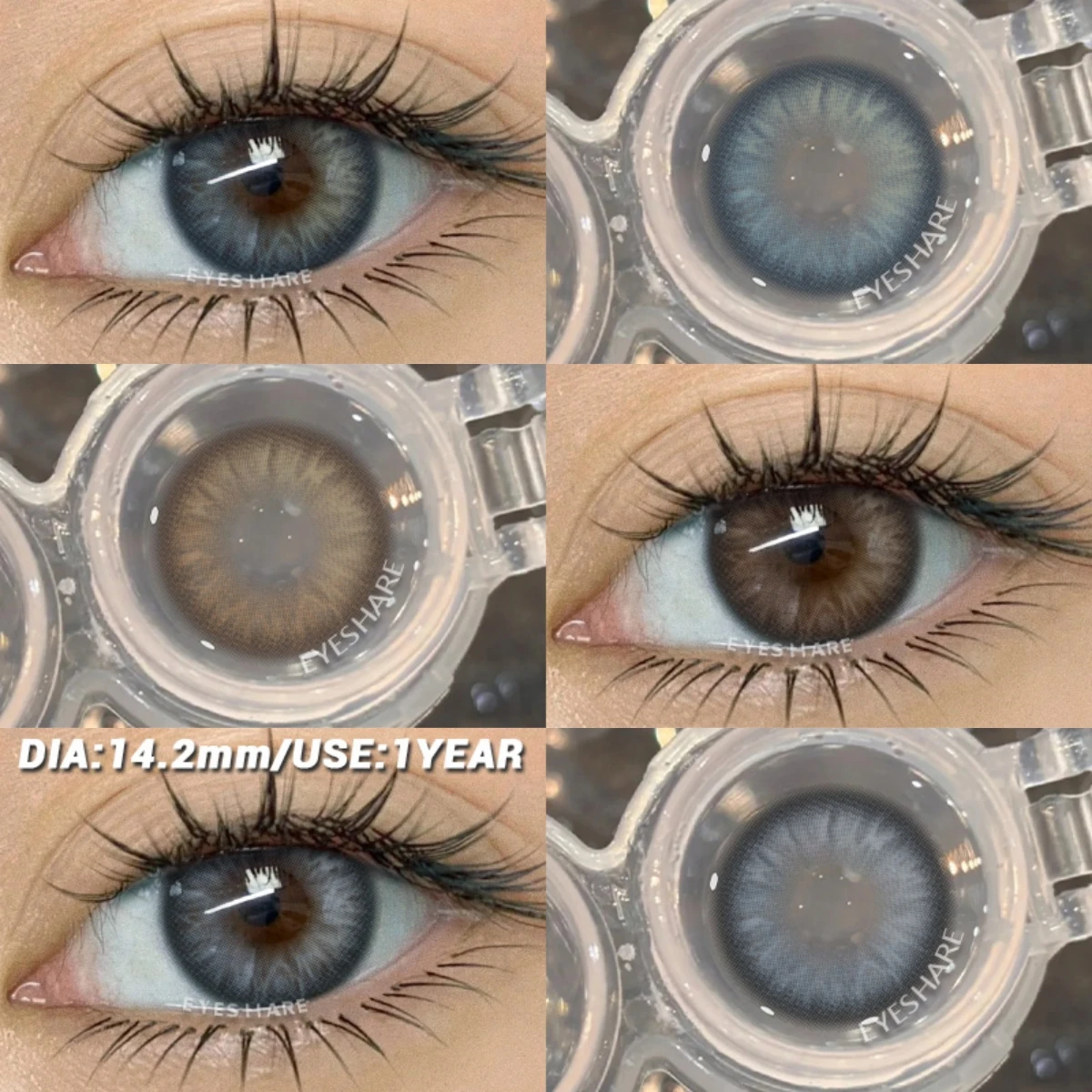 EYESHARE 1 Paar grüne farbige Kontaktlinsen für graue Augen, natürliche blaue Augen, Kontaktlinsen, Augen-Make-up, Schönheit, schöne Pupillen