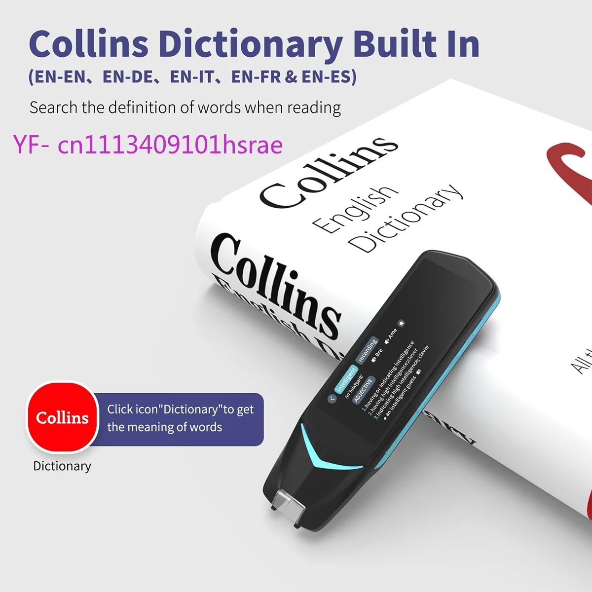 Smart Voice Scan Translator Pen, 121 Languages Real Time Translation, Multifunctional Business Dictionary Pen