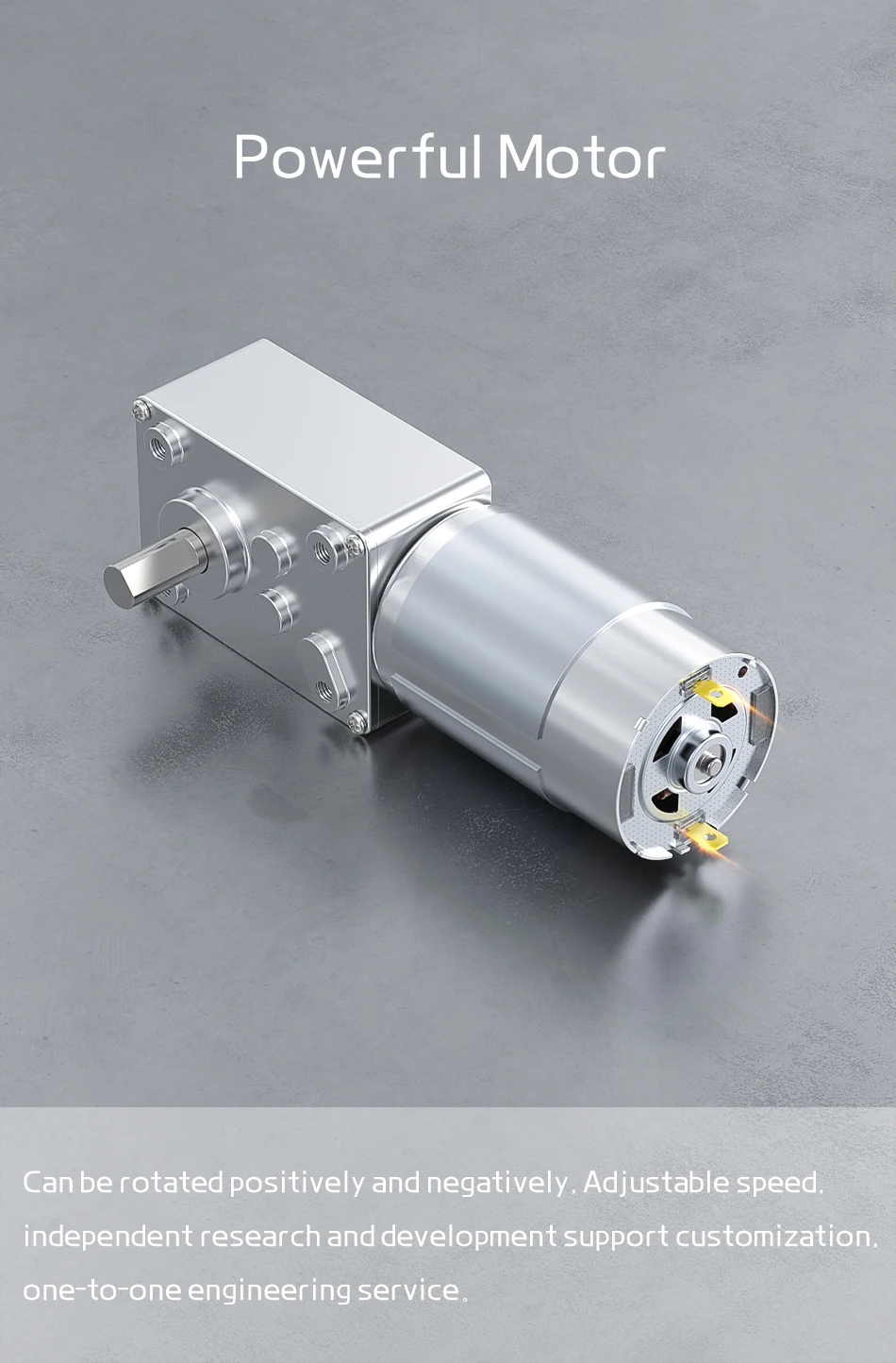 5840-555 Mikro-DC-Bürstenmotor 470RPM~7RPM 12V~24V Drehzahlregelbar Vorwärts- und Rückwärtsschaltung Drehmoment 100KG.CM Getriebemotor – Detail 12