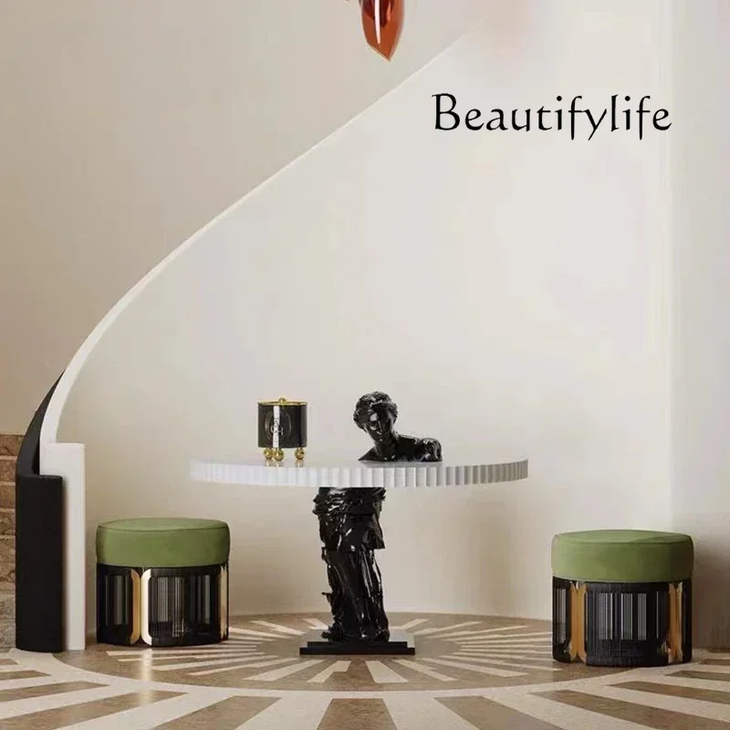 

N Nordic designer Vienna art sculpture tea table light luxury creative fiberglass hotel coffee table