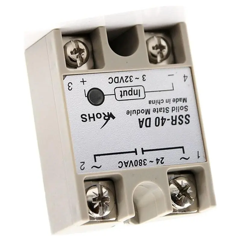 [NEWA64Z!】 AC 3-32V Input 24-380V 40DA Output Single Phase Solid State Relay SSR DC Controlled AC High Quality Relay Base 40DA