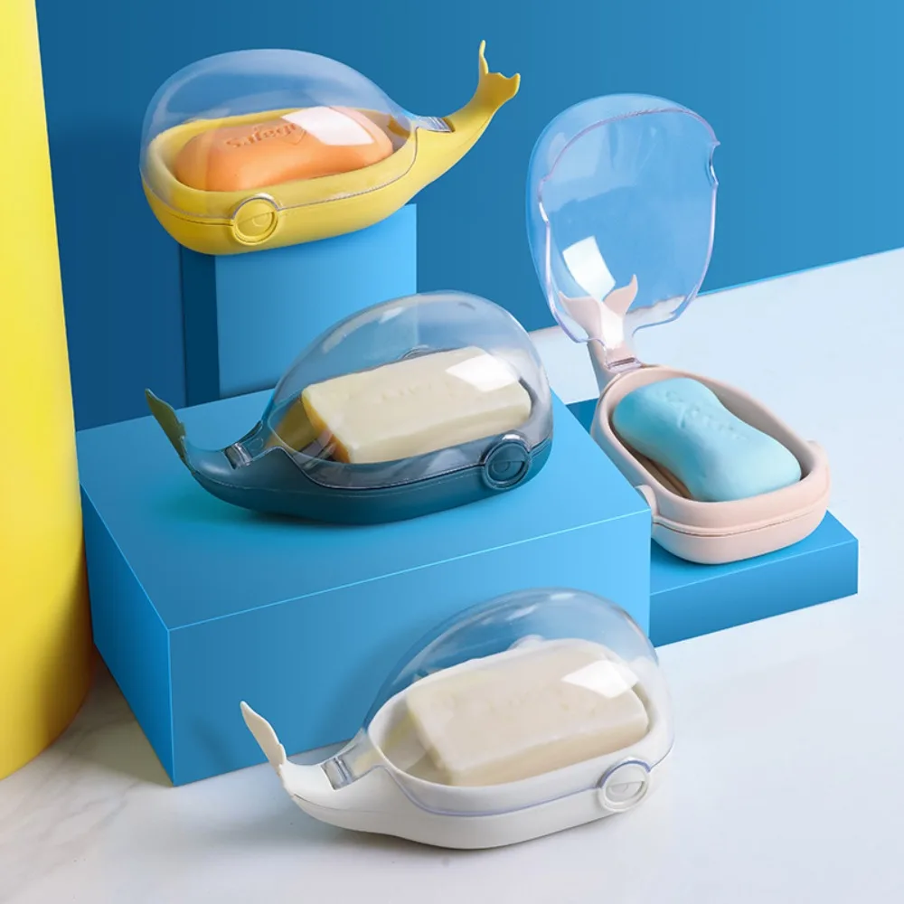 Cartoon Soap Storage Case New Portable Double Layered Whale Storage Box Bathroom Accessories Creative Soap Container