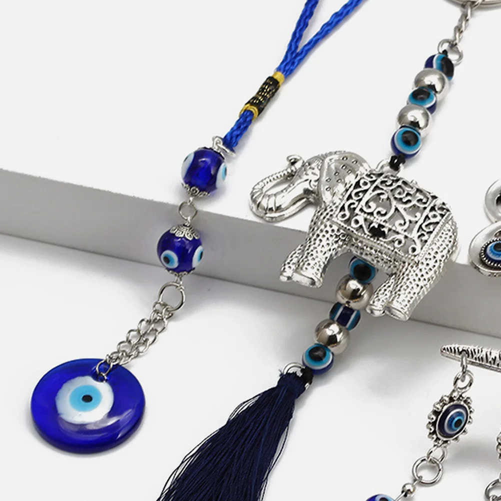 

Turkish Blue Evil Eye Car Hanging Keychain Decorative Protection Charm Blessing Gift Home Bedroom Living Room Pendant