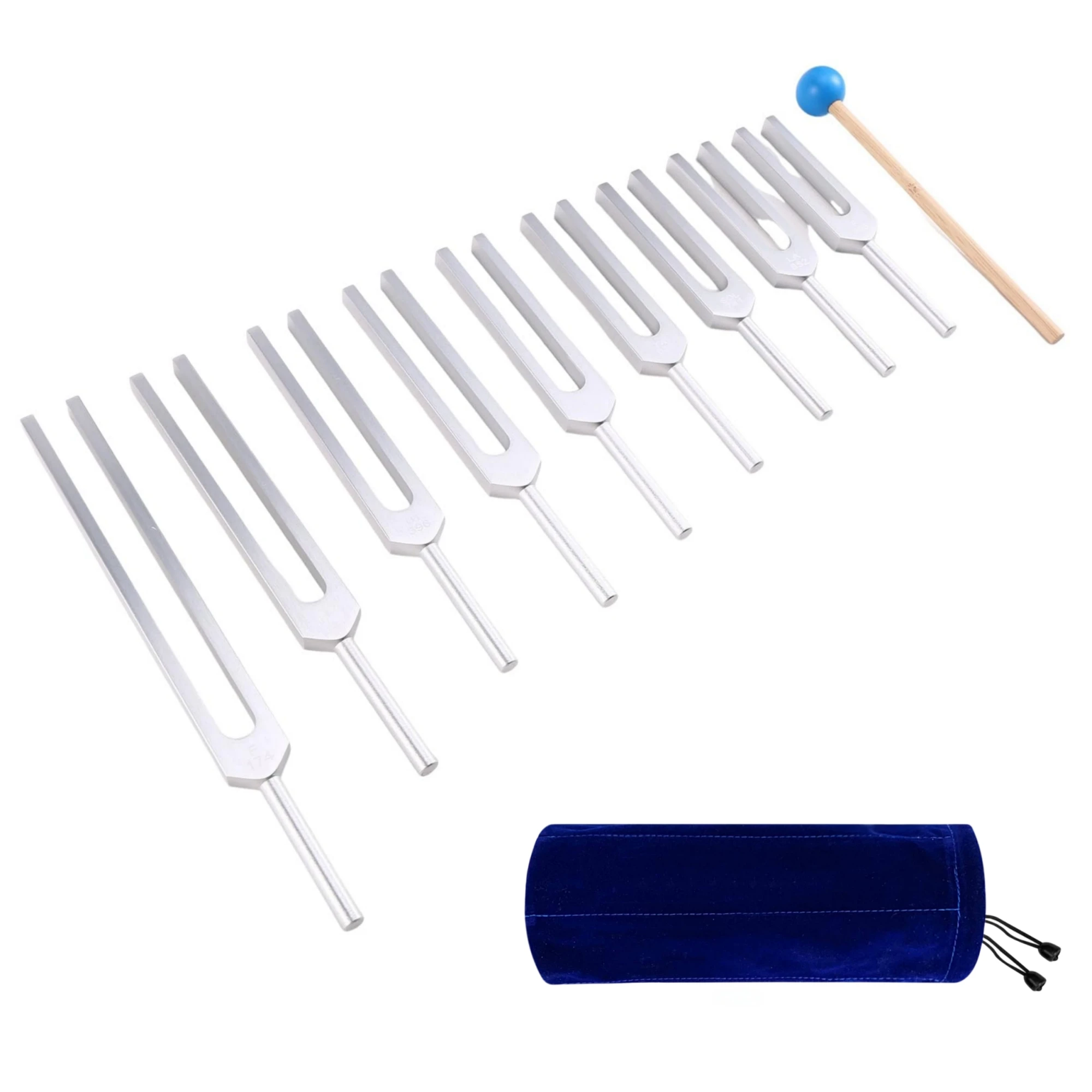 Conjunto Profissional de Diapasões Miwayer 9 Peças em Liga de Alumínio para Tratamento de Instrumentos, Yoga, Teste de Som, Violino e Guitarra