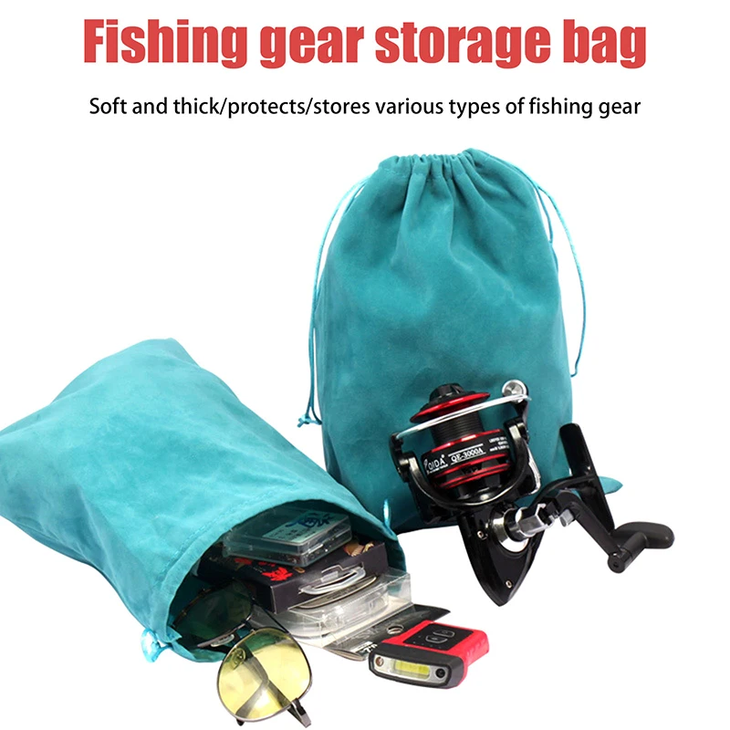 1PC Fishing Tackle Fishing Gear Accessories Wheel Storage Pouch Bag Fishing Reel Bag Portable Drawstring Reel Protect