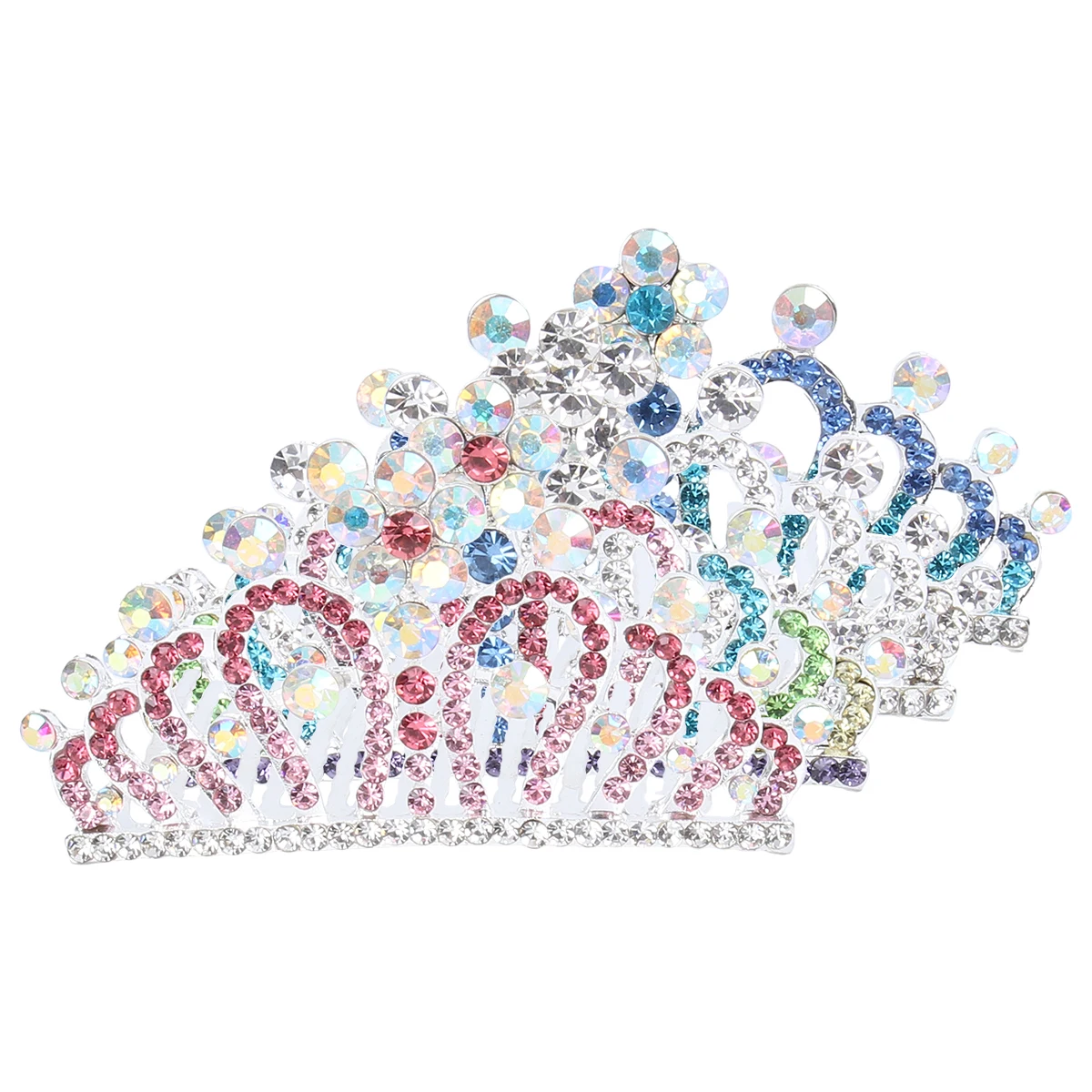 

4Pcs Kids Crystal Hair Comb Crown For Kids Crown Hair Accessories Crystal Combs Lightweight Banquet Party Gifts