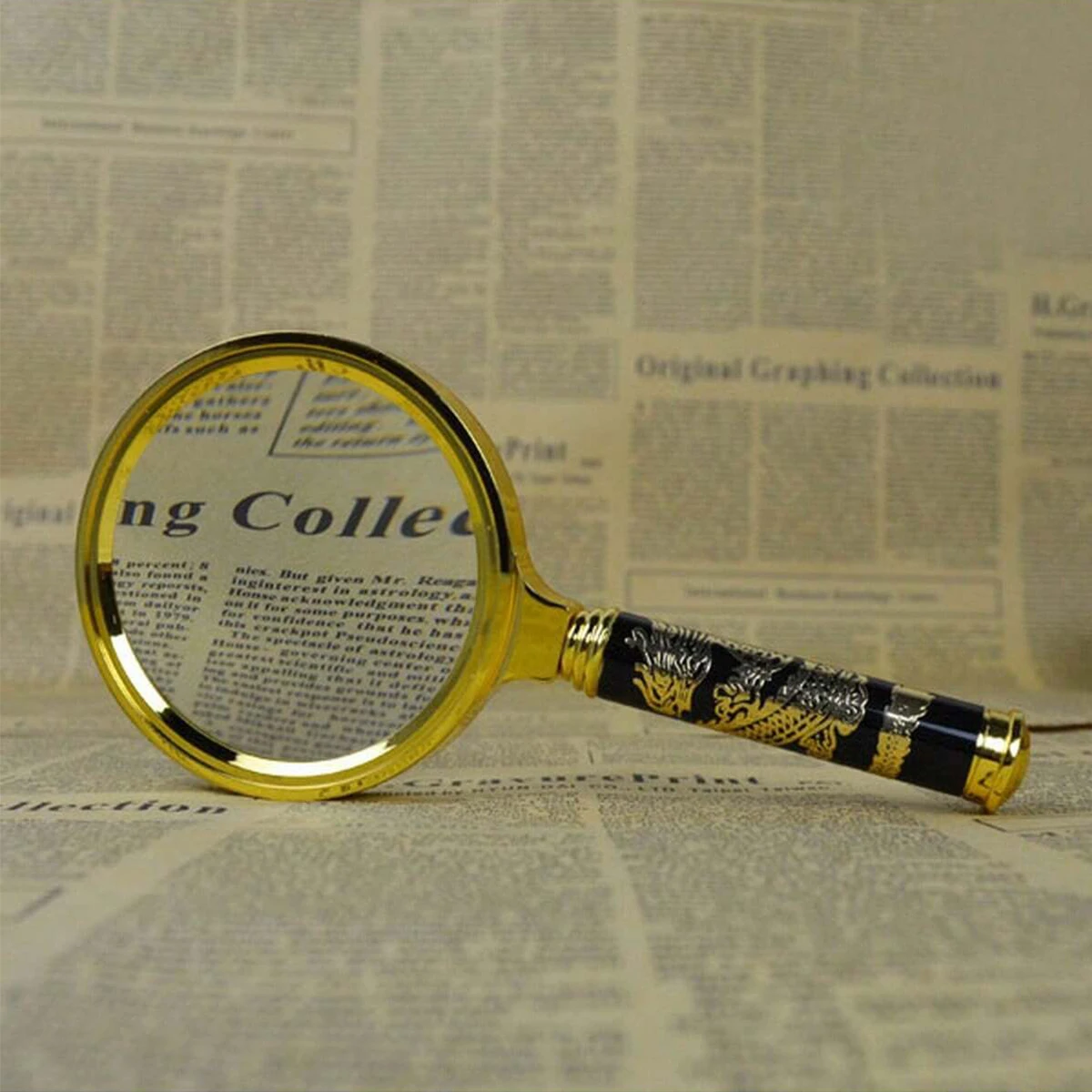 1PC Hand-Held High-Definition Magnifying Glass for Elderly Reading Antiques Insect Inspection Extended Mirror Optical Aid