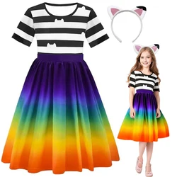 Girls Gabby's Dollhouse Cosplay Costume Carnival Halloween Dress Princess Party Dress Summer Long Dress Birthday Gifts For Girls