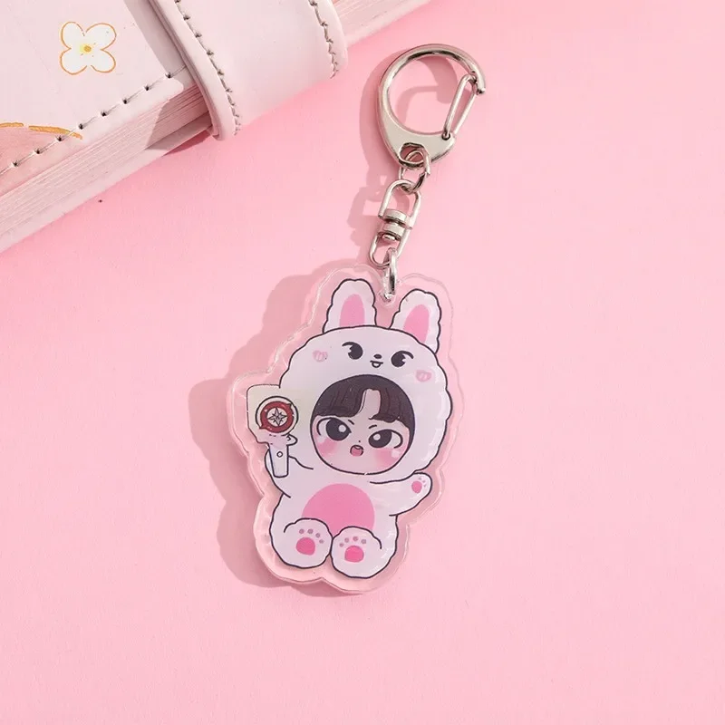 KPOP Anime Acrylic keychain accessaries Cartoon Car Bag Pendant Gift cute creative bag charm funny Friends Fans Gifts Keyring