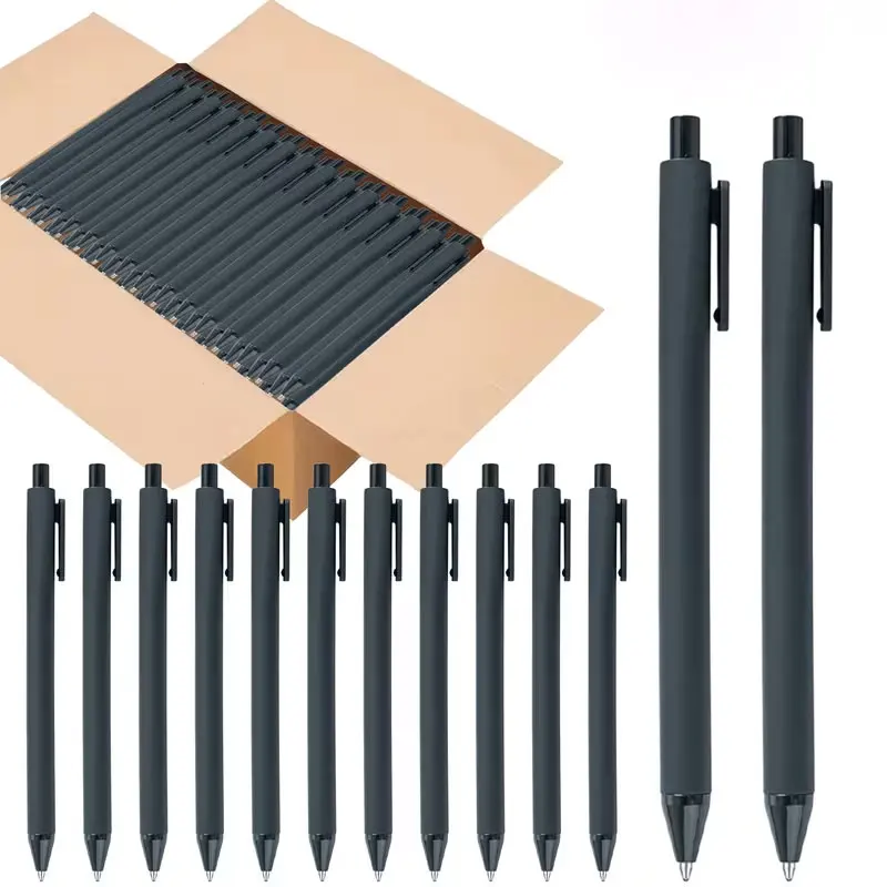 100Pcs Black Ballpoint Pens - Supports Personalized Text, Lightweight Medium-Sized Nib for Smooth Writing - Suitable for Office Use, Gifts for Friends and Family, and Office Supplies | Streamlined Pen Body Design | Durable Ink Pens, a Writing Essential. Christmas Gift Selection