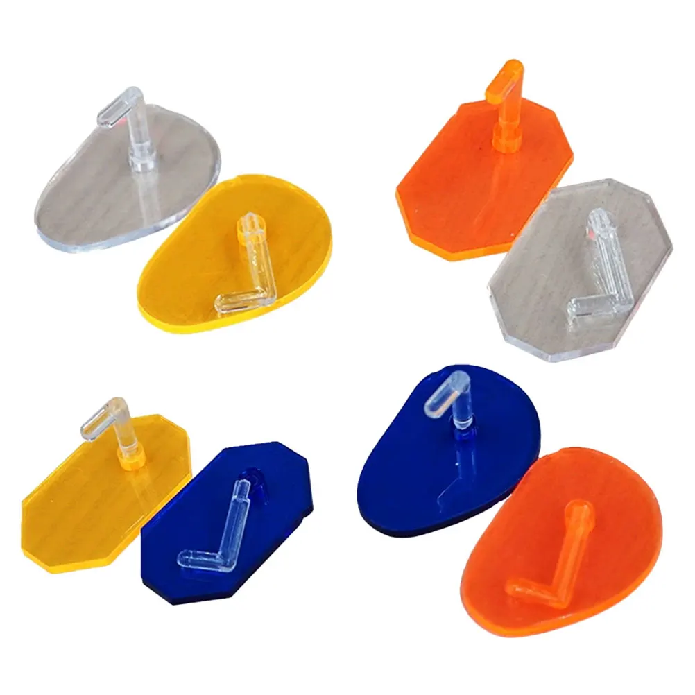 

8pcs Nail Practice Stand Transparent Orange Blue Yellow Display Case Decorator Art Board Manicure Finger Training Holder