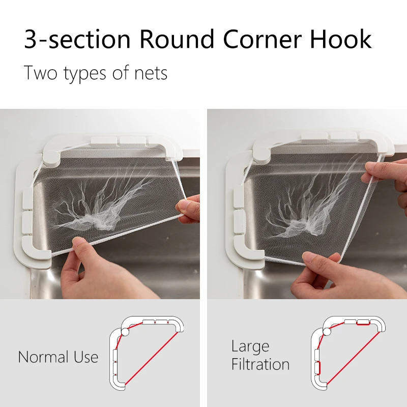 SHIMOYAMA Sponges Strainer Soup Filter Triangular Mesh Basket Sink Trash Net Mesh Holder Rack With Mesh Bags