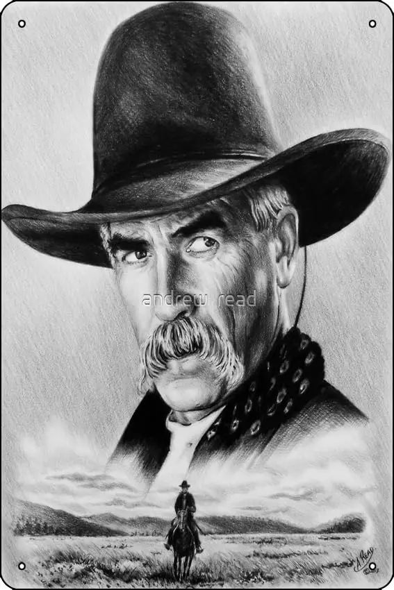 Sam Elliot Lone Rider Poster Metal Tin Sign Plaque Man Cave Wall 8x12 Inch Wall Art Decoration