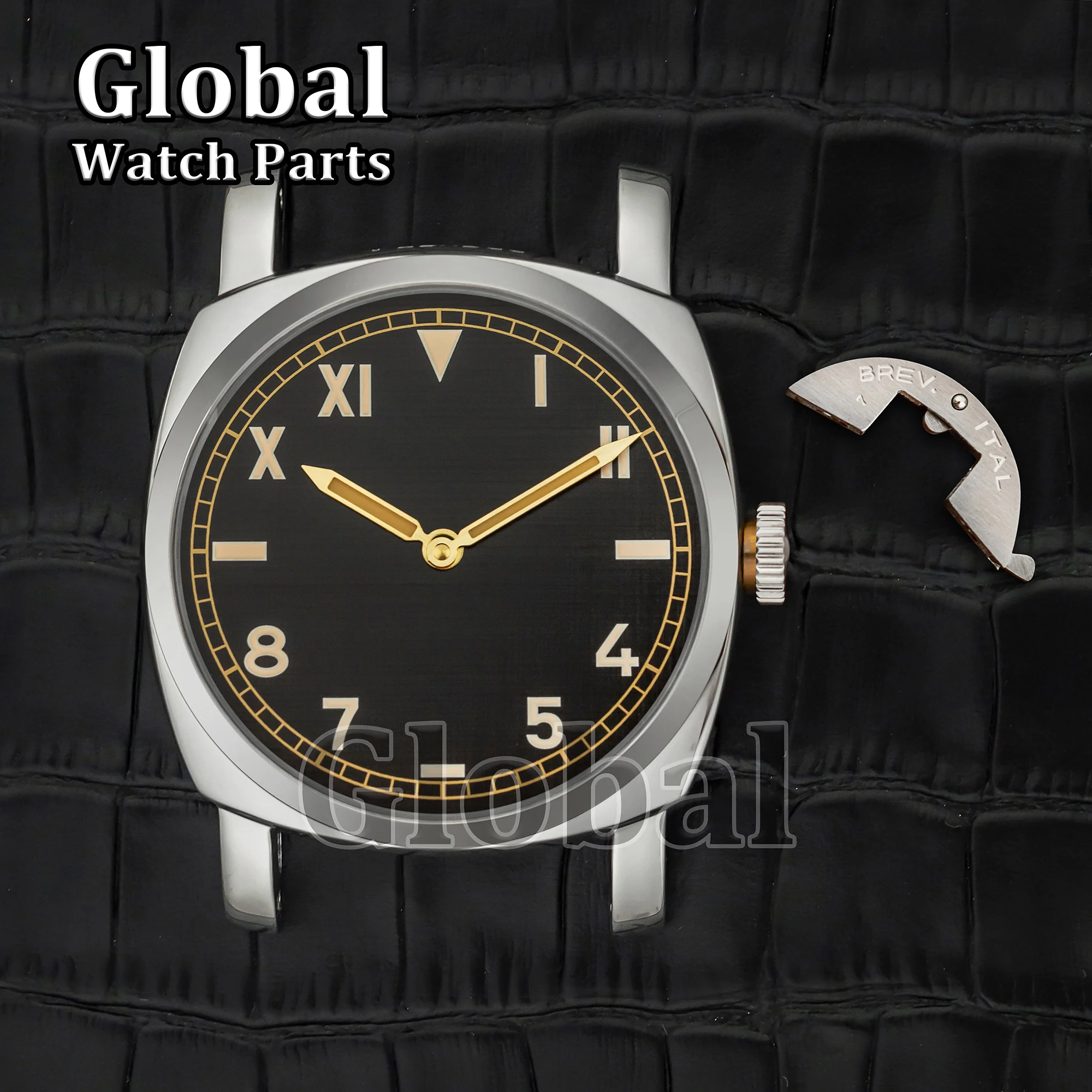 ل PAM 6152 جودة عالية حاوية من الفولاذ المقاوم للصدأ الاتصال الهاتفي الأيدي مضيئة تنطبق ETA 6497/6498/ST3600 الحركة الميكانيكية