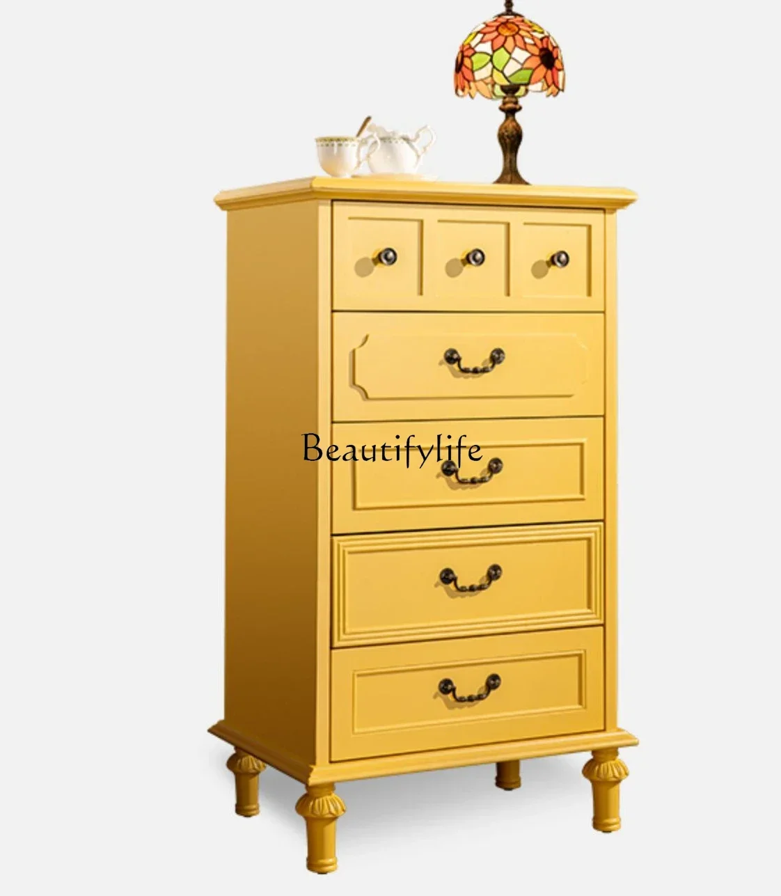 

ld25Simple solid wood chest of drawers American household nine-bucket cabinet bedroom floor locker