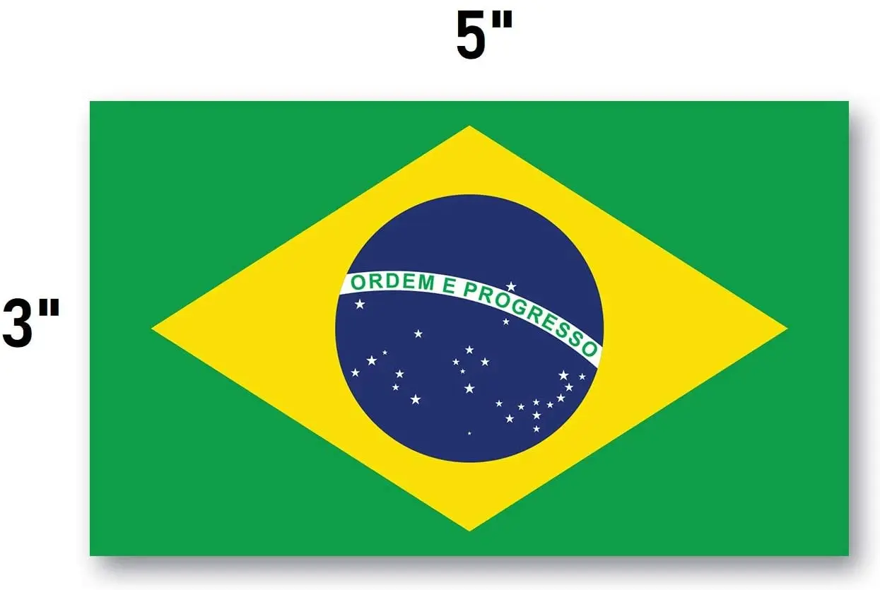 Brazilian Flag Car Stickers Suitable for Computer Stickers, Trunk Stickers, Wall Bumper Stickers, Waterproof