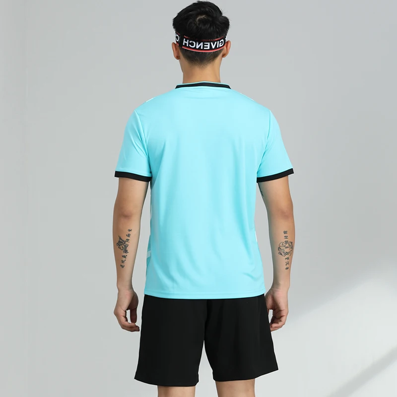 Traje deportivo para hombre, ropa deportiva informal a la moda, camiseta + Pantalones cortos para correr, tenis, fútbol, conjuntos de secado rápido, equipo de chándal