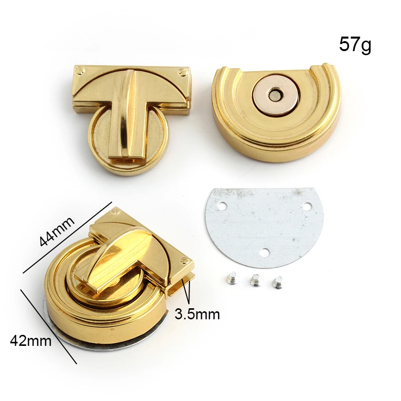 2-10Sets Metal Magnetic Square-shaped Closure Locks For Bags Shoulder Strap Belt Purse Padlock Decorative Buckles Accessories