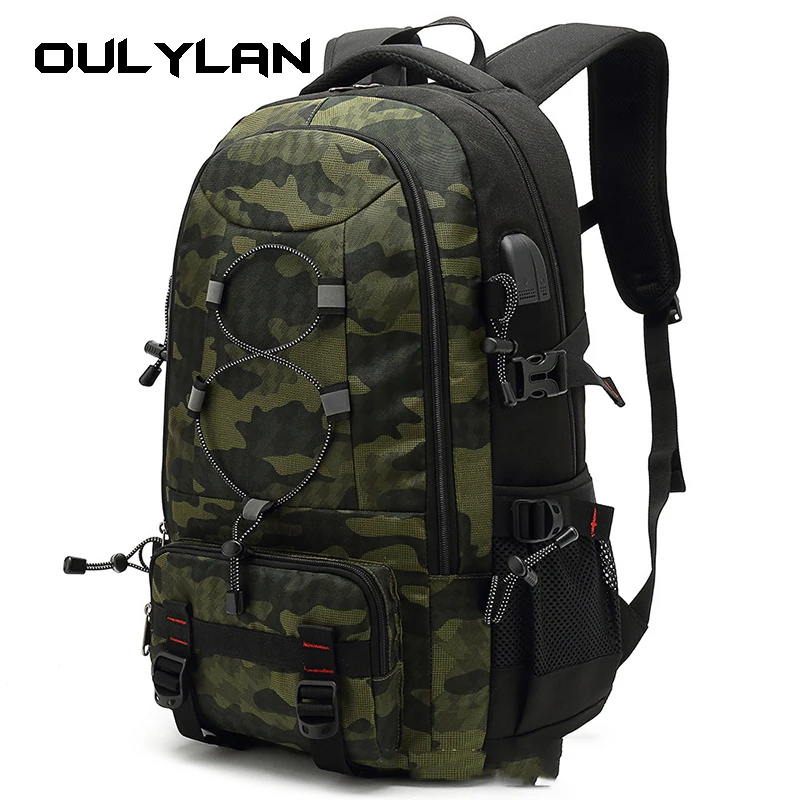 Green Camouflage Backpack Men's Large Capacity Travel Backpack Climbing Rucksack Camping Out Bag Hiking Travel Sac De Sport Bag