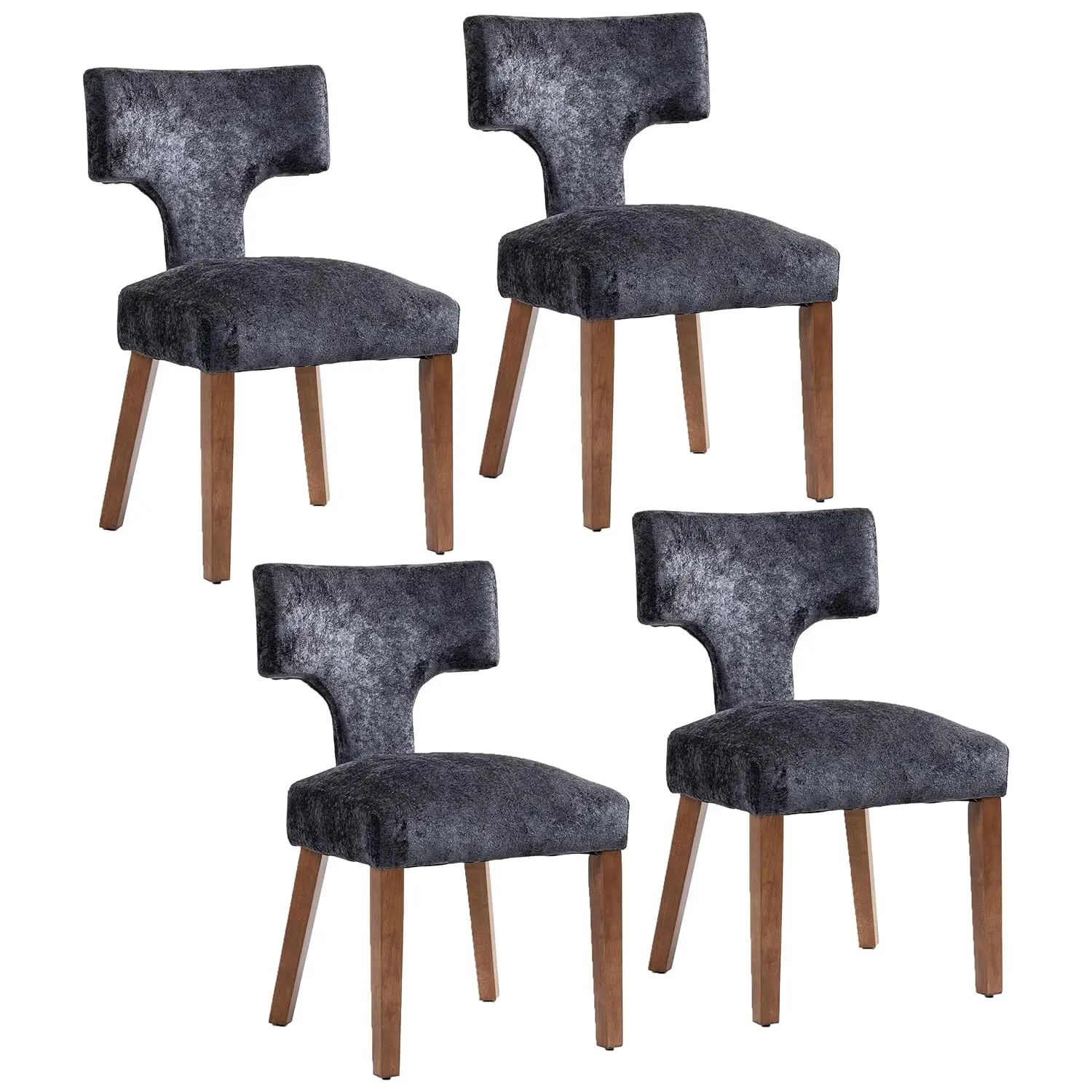 

Комплект из 4 обеденных стульев с обивкой, современные, с тканевыми подушками, каркас из массива дерева, для столовой, гостиной, спальни, на заказ