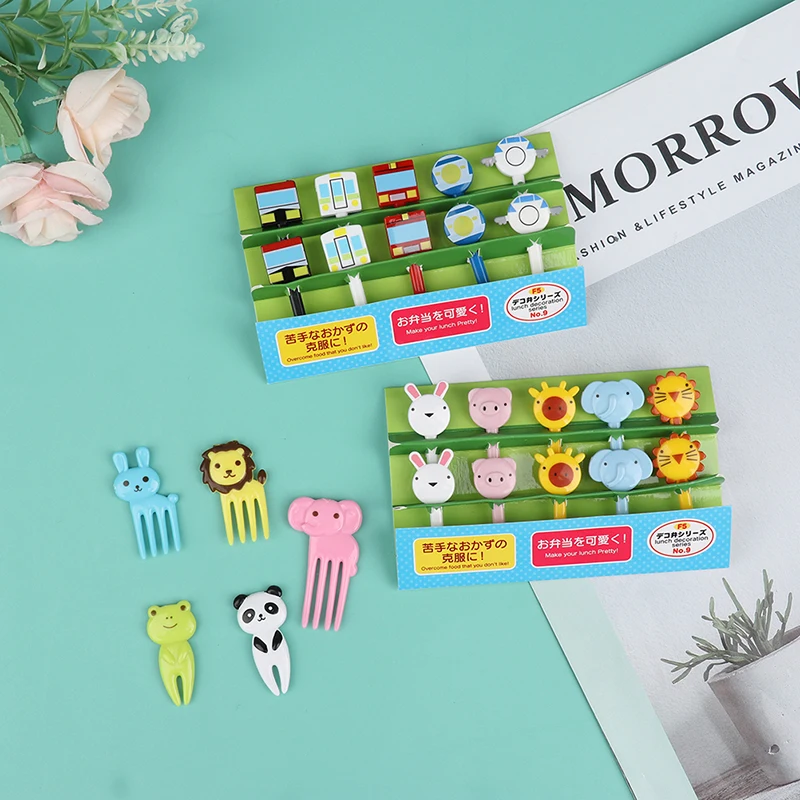 Bento Vegetable Crockery Cute Mini Toddler Children Fruit Forks Toothpicks Kids Food Picks Cartoon Animal Fruit Forks