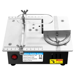 DC24V Domowa miniaturowa piła stołowa do obróbki drewna elektryczna wielofunkcyjna precyzyjna, pyłowa maszyna do cięcia dekoracji