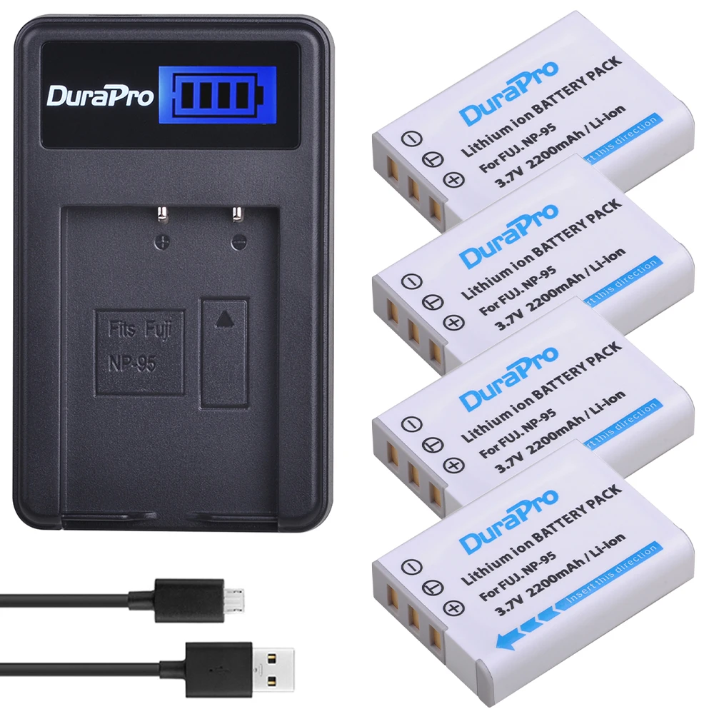 DuraPro 2200mAh NP-95 NP 95 NP95 بطارية + LCD شاحن يو اس بي ل فوجي فيلم NP-95 F30 F31 F30fd F31fd 3D W1 X100T X100S X100 X-S1 3DW1