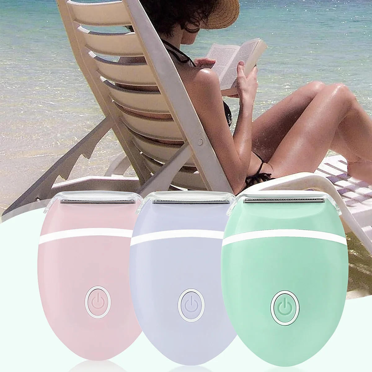 

Waterproof Lady Shaver with Washable Heads - Pain-Free Battery Operated Multifunctional Hair Removal Device for Women