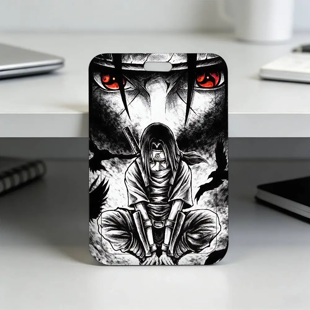 Anime N-NARUTO Akatsuki Itachi Sharingan Transparenter Kartenhalter Mitarbeiter Plastik-Schiebeabdeckung Schlüsselband Arbeits-Geschäfts-ID-Tasche Bus – Detail 7