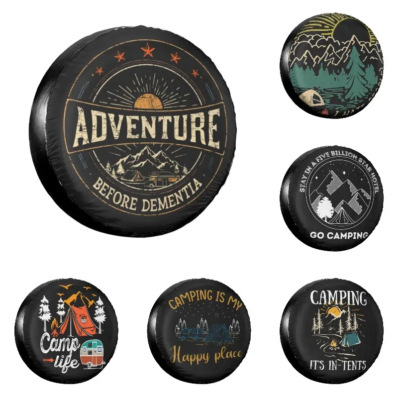 Funny Adventure Camper Travel Spare Wheel Tire Cover for Honda Mountain Dust-Proof Vehicle Accessories 14\