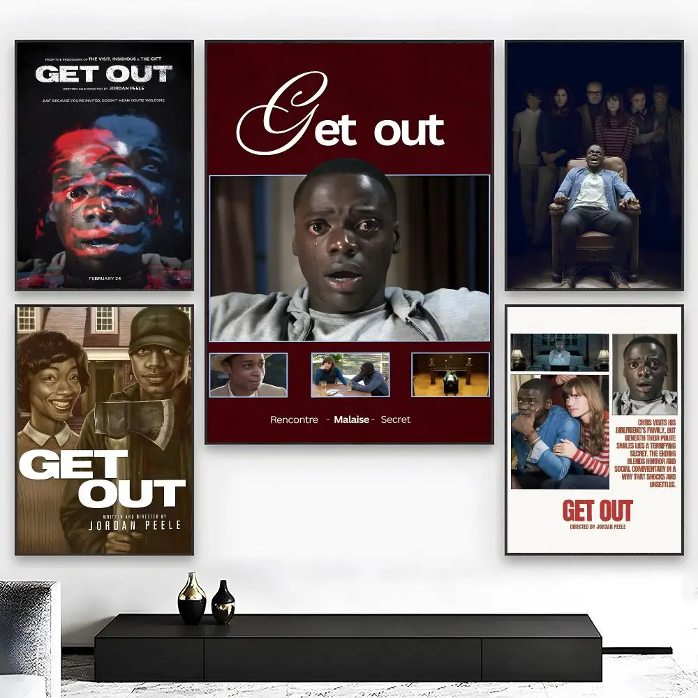 Psychological Horror Movie G-Get Out Poster  High-definition Art Sticker Self Adhesive Waterproof Home Decoration